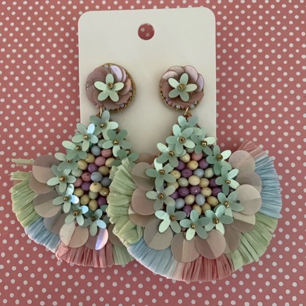 Pastel Colored Statement Earrings      KA1-57